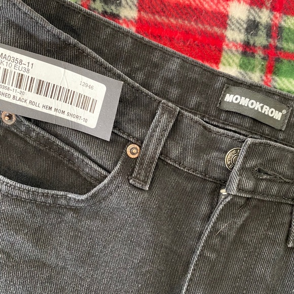 WASHED ROLL HEM MOM SHORTS UK 10 - Picture 4 of 6